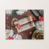 美しい古イタリアンいオペラブックス&カメリア ジグソーパズル (横)