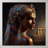 美しい古代エジプトの女王ポートレート ポスター (正面)