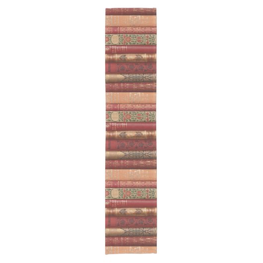 美しい古本棘（赤とベージュ） ショートテーブルランナー (正面)