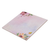 美しい可愛いフローラの水色エレガント紫 タイル (側面)