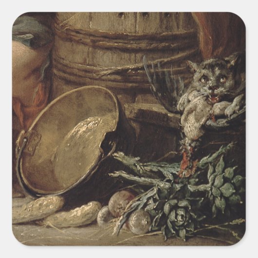 美しい台所のメイド スクエアシール (正面)