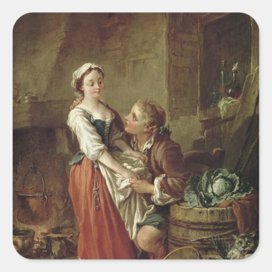 美しい台所のメイド スクエアシール (正面)