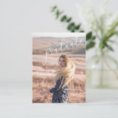 美しい台本の写真の卒業発表 案内ポストカード (スタンド正面)