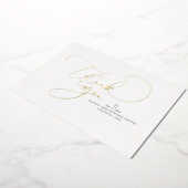 美しい台本の御夫妻に感謝結婚する 箔招待状 (回転した状態)