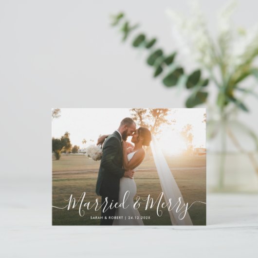 美しい台本結婚休日の発表 ポストカード (スタンド正面)