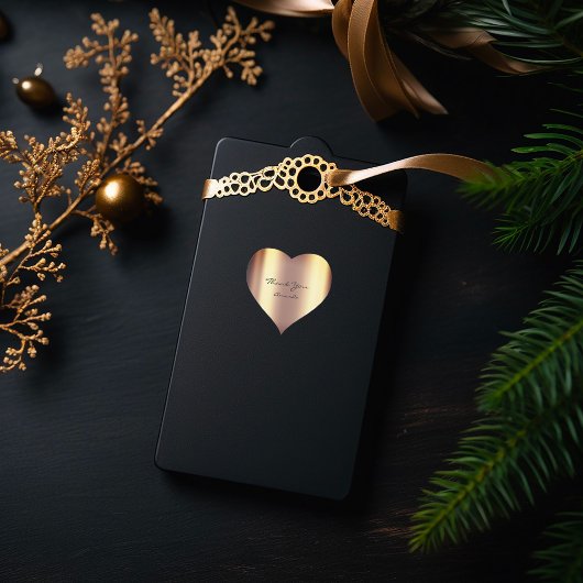 美しい名ブライダルハート感謝していセピア金ゴールドメタリック ハートシール