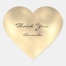美しい名ブライダルハート感謝していチャンパイネメタリック ハートシール