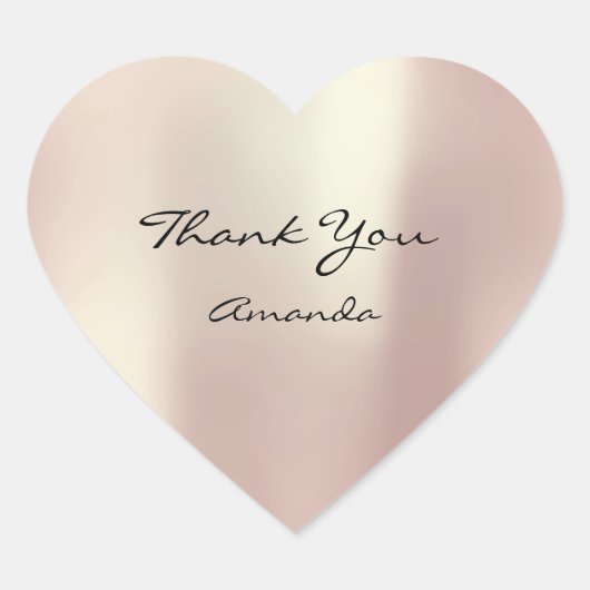 美しい名ブライダルハート感謝していパールバラ ハートシール (正面)