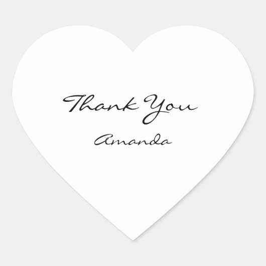 美しい名ブライダルハート感謝してい白黒 ハートシール (正面)