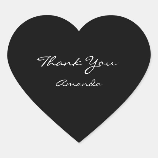 美しい名ブライダルハート感謝してい白黒 ハートシール (正面)
