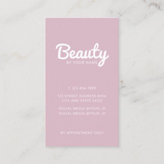 美しい名刺ウィズガール顔 名刺 (裏面)