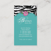 美しい名刺ゼブラバラサロンピンクブルー 名刺 (裏面)