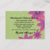 美しい名刺化粧美しいサロンカード 名刺 (裏面)