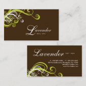 美しい名刺渦モダンネイルサロン緑 名刺 (正面/裏面)