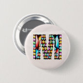 美しい名前のイニシャルM MM MMM nは世界に知らせました 缶バッジ (正面&裏面)