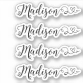 美しい名前のカリグラフィーシールセット4枚 シール (正面)