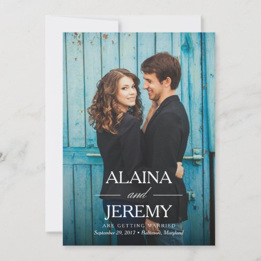 美しい名前の発表 - 結婚式の日程を保存しよう セーブザデート (正面)