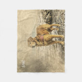 美しい名前をカスタムするゴールデンレトリバー フリースブランケット (正面)