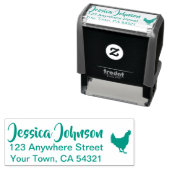 美しい名前をカスタムする差出人住所チキン セルフインキングスタンプ (インサイチュ)