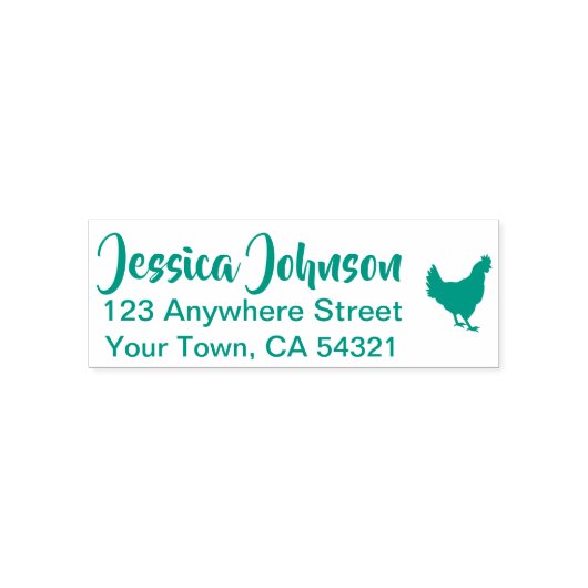 美しい名前をカスタムする差出人住所チキン セルフインキングスタンプ (デザイン)