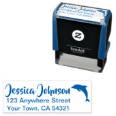 美しい名前をカスタムする差出人住所ドルフィン セルフインキングスタンプ (インサイチュ)