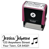 美しい名前をカスタムする差出人住所ミュージックノート セルフインキングスタンプ (インサイチュ)