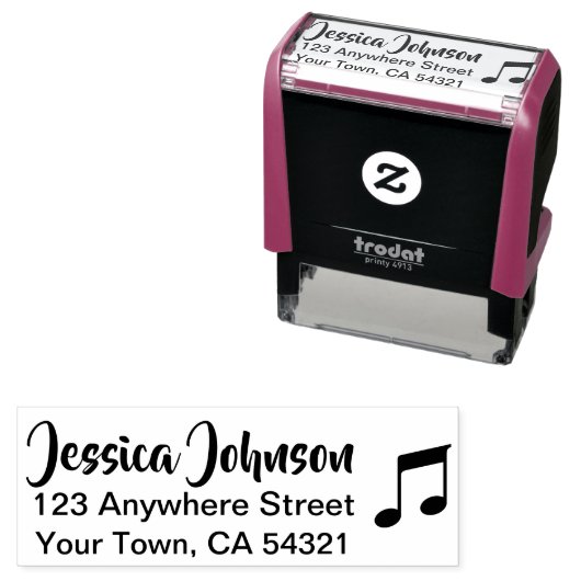 美しい名前をカスタムする差出人住所ミュージックノート セルフインキングスタンプ (インサイチュ)