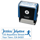 美しい名前をカスタムする差出人住所ランナー セルフインキングスタンプ (インサイチュ)