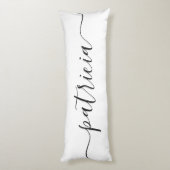 美しい名前ホワイトブラックスクリプトリバーシブル ボディピロー (裏面 (縦))