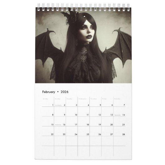 美しい吸血鬼の男性の女性と子供の写真 カレンダー (2月 2026)