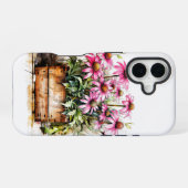 美しい咲くエステル花 iPhone 16ケース (裏面横)