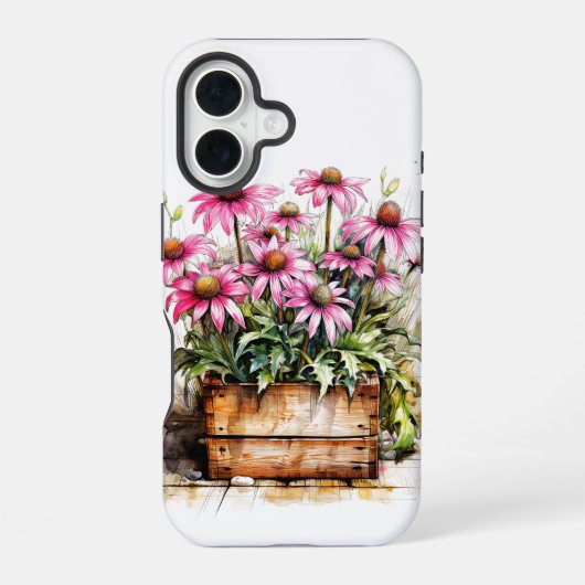 美しい咲くエステル花 iPhone 16ケース (裏面)