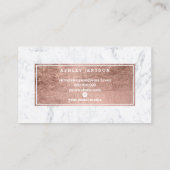 美しい唇のバラ金ゴールドフォイルスクリプト大理石 名刺 (裏面)