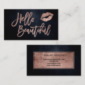 美しい唇のバラ金ゴールド 名刺 (正面/裏面)