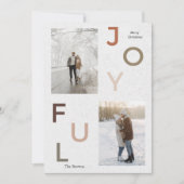 美しい喜びの写真コラージュのクリスマスファミリー シーズンカード (正面)