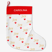 美しい喜びハート ラージクリスマスストッキング (正面)