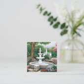 美しい噴水グラフィック スクエア名刺 (スタンド正面)