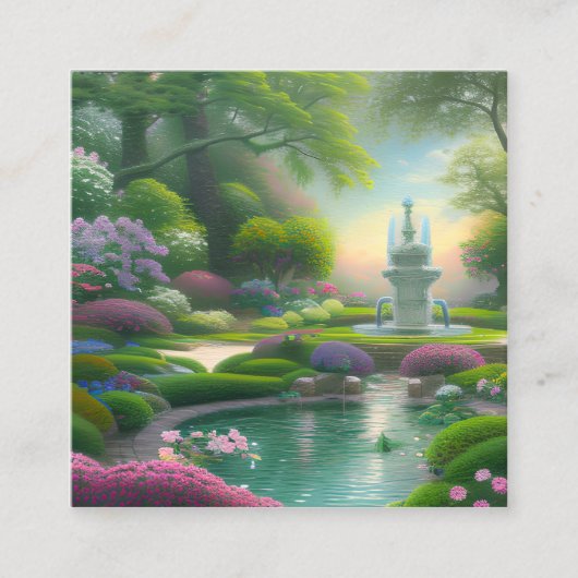 美しい噴水グラフィック スクエア名刺 (正面)