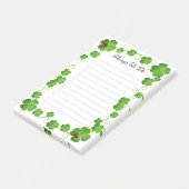 美しい四葉のクローバーとてんとう虫のライン ポストイット (アングル)