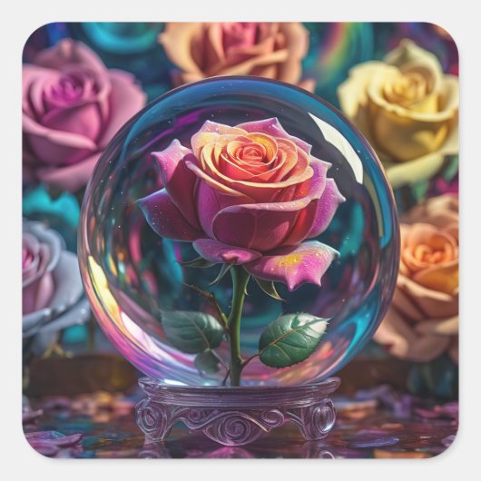 美しい四角のステッカー。 スクエアシール (正面)