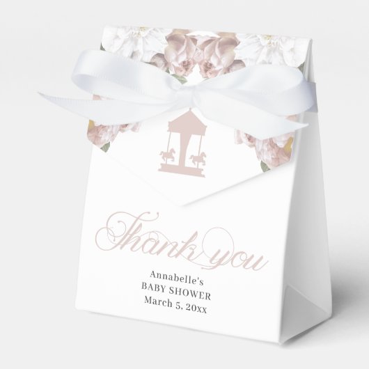 美しい回転木馬フローラソフトピンク フェイバーボックス (正面サイド)