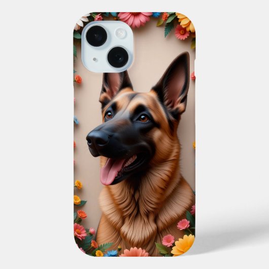 美しい図解入りの、写真付きのドイツの羊飼い犬 Case-Mate iPhoneケース (裏面)