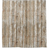 美しい国のぼろぼろのシックで素朴な木 シャワーカーテン (正面)