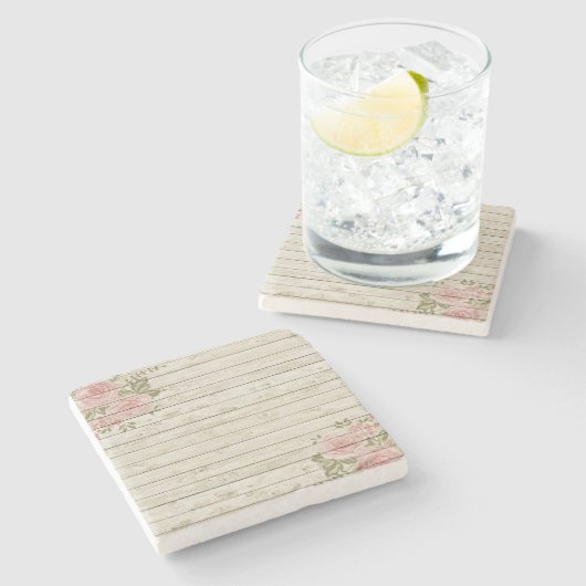 美しい国のぼろぼろのシックで素朴な木 ストーンコースター (横)