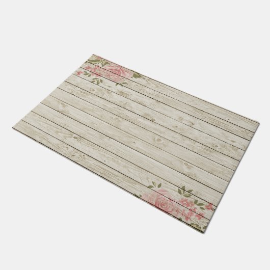 美しい国のぼろぼろのシックで素朴な木 ドアマット (アングル)