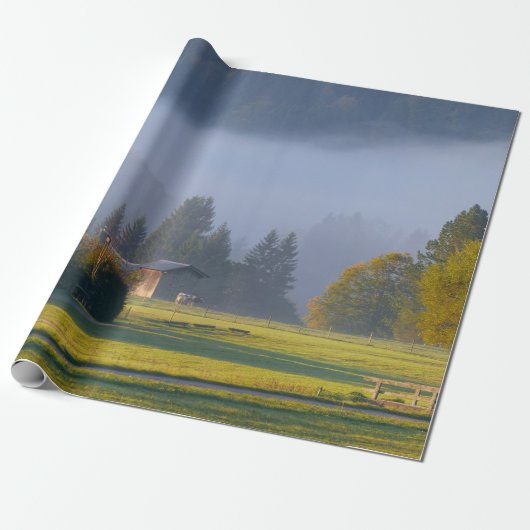 美しい国の景色のアウトドアの写真の小屋のギフト ラッピングペーパー (アンロールド)