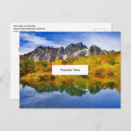 美しい国の湖の写真結婚の感謝 ポストカード (正面/裏面)