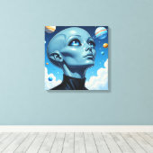 美しい地球外エイリアン キャンバスプリント (インサイチュ (ウッドフロア))