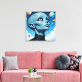 美しい地球外エイリアン キャンバスプリント (インサイチュ (リビング))