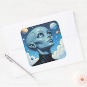 美しい地球外エイリアン スクエアシール (封筒)